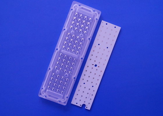 Mô-đun động cơ đèn LED SMD 3535 64 bóng, thấu kính dọc 65x150 độ cho mô-đun đèn đường LED