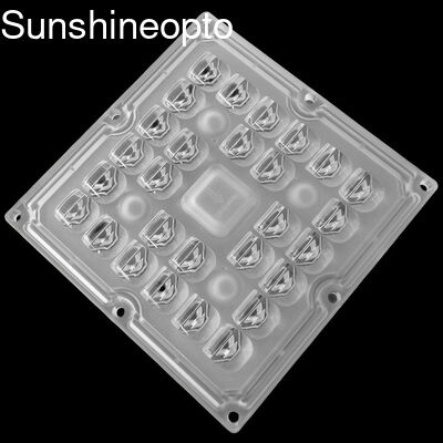 Xuất khẩu 3535 SMD LED Lens Array 28 In 1 Square Module với góc chùm 100X60 độ và vật liệu PC cấp quang học