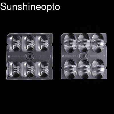 Bán bán buôn ống kính LED PC / PMMA cấp quang 50x50mm với độ truyền 95% cho đèn LED