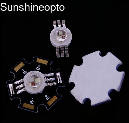 Đi-ốt phát sáng LED công suất cao 3W RGB với góc chùm 120 độ và thiết kế hình sao
