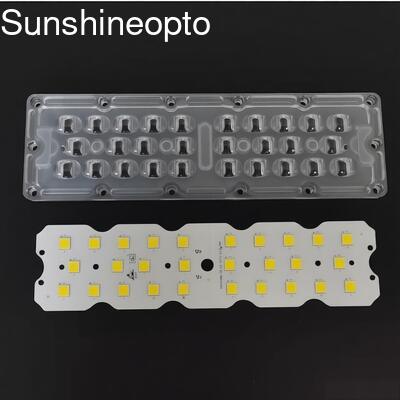 100W 12PCS 7070 LED PCB Board With 158×103° Loại II Optical LED Lens Công ty Đèn Đường