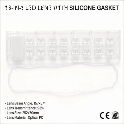 Ống kính PC quang học 252 × 70mm chống nước theo tiêu chuẩn IP65 cho mô-đun đèn đường LED
