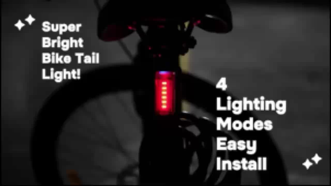 50 Meters Bicycle Tail Light with a 200mAh battery and supports 5V/500mA charging input